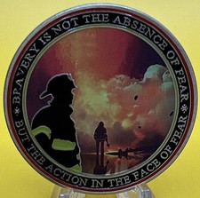 * Firefighter Challenge Coin Thank You Firemen For Your Service Also Isaiah 43:2 picture