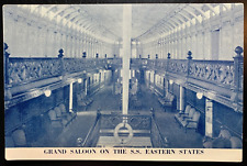 Postcard Grand Saloon SS EASTERN STATES Overnight Passenger Steamer picture