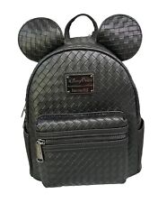 Disney Parks 2023 Black Woven Mickey Loungefly Backpack picture