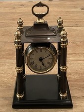 Bombay India Pavilion Mantle Clock Brass Column Neoclassical Portico Tested picture