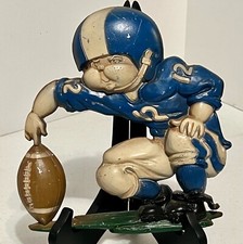 1976 Homco 1254 Football Player Cast Alum. Metal Wall Decor USA 8.5