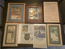 Vintage Framed Advertising Collection Coca-Cola, Fishing, Farm & Antique Prints picture