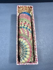 VINTAGE MID CENTURY ORNATE PILLAR CARVED CHRISTMAS CANDLE HANDMADE ITALY NEW NIB picture