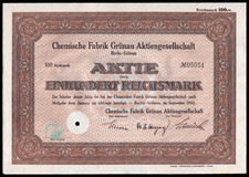 1942 Nazi Germany Nuclear Program WWII Chemische Fabrik Grünau RM100 Stock F+ picture
