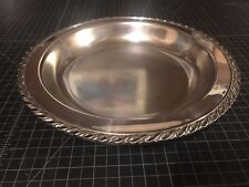 WM A Rogers Large Vintage Silverplate Bowl With Legs, Rope Edge picture