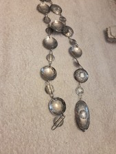 Fantastic Sterling Silver Vtg Navajo Hand Wrought Native American Concho Belt picture
