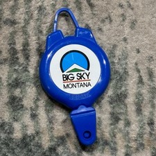 Vintage Big Sky Montana Ski Resort Retractable Ski Pass Holder Ticket Reel picture