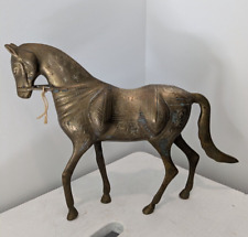 Stunning Brass Horse Etched with Details Vintage Pakistan Shalimar Collection picture