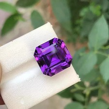 Unheated 10 Ct+ Natural CERTIFIED Ceylon Purple Sapphire Asscher Loose Gemstone picture