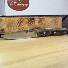 LT Wright JET 3v Yellow Liners MODIFIED Micarta Handle JRE Sheath Box No Label picture