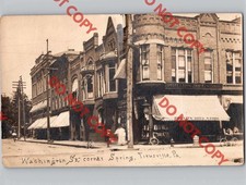 c1910 Washington Street & Spring St TITUSVILLE Pennsylvania PA Drug Store RPPC picture