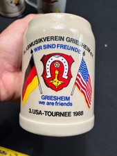 Vtg GERZ 0.5L German Ceramic Beer Stein U.S. Army 3rd Armored Division Spearhead picture