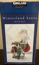 Vintage Retired Kirkland Signature Winterland Santa with Boy Christmas Figurine picture