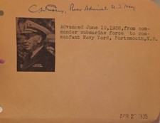 AUTOGRAPH --Rear Admiral  Cyrus Willard Cole picture