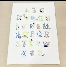 Handmade Alphabet Embroidered Hand Stitch Baby/Toddler Cotton Crib Quilt picture