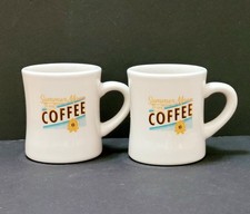2 Summer Moon Coffee Mug China Wear Restaurant Diner Style Pair  picture