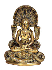 Brass Statue of Jain God Lord Parashnath JI Statue Figurine Idol Height 4.7 Inch picture