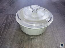 Corning Ware F-5-B French White 1-1/2 Quart Round Casserole w Lid Vintage picture