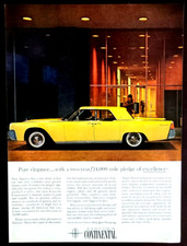 Yellow Lincoln Continental Original 1961 Vintage Print Ad picture