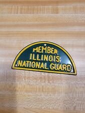 1950s 1960s ILLINOIS NATIONAL GUARD STEEL LICENSE PLATE TOPPER AUTO BICYCLE picture