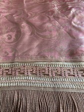 Vtg. Italian Wedding Coverlet-Full/Queen, Woven Satin Blend - Dusty Rose/Cream picture