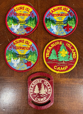 Vintage Treasure Island Camp & Reservation Boy Scouts of America Patches & Slide picture