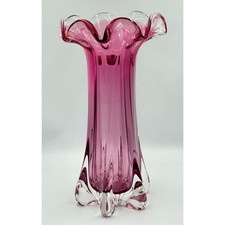 Mid-Century Czech Art Glass Vase, Josef Hospodka, Chřibská (Rubin glass) 1960s picture