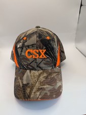 CSX Transportation Railroad Hat Camo Orange Embroidered Baseball Cap picture