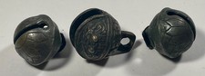 LOT 3 ANTIQUE 1800'S SMALL BRASS CROTAL SLEIGH BELLS 1.25
