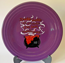 Fiesta Halloween Cauldron Luncheon Plate Retired Mulberry Purple 9