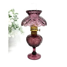 Vintage LG Wright Moon and Stars Amethyst Oil Fairy Lamp | MCM Decor picture