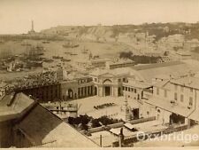 FORT GENOA ITALY PANORAMA Carriage Brougham ALBUMEN PHOTO Military Ships Navy picture