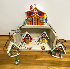 Disney Mr. Xmas Mickeys Clock Shop *missing one pendulum and wear on main cord picture