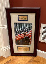 President Ronald Reagan Wall Hanging Picture Brass Plaque in Frame 21.5
