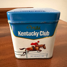 Vintage Kentucky Club Mild Pipe Tobacco Tin 1 oz Equestrian Horse Jumper Derby⁠ picture