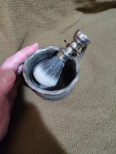 Antique Shave Mug With Brush New 20mm Synthetic Knot picture