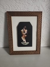 Antique Italian Pietra Dura Inlaid Stone Plaques Men playing the bagpipes picture