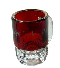 HARVEY LAKE PA Pennsylvania Ruby Red Flash Souvenir Glass TRINKET CUP MUG picture