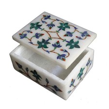4x3x2 White Marble Jewelry Box Organizer with Lid Luxury Stone Storage Case picture