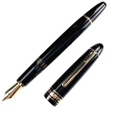 1Pc Black Classic Wing Sung 629 Acrylic Resin Fountain Pen F Iridium Nib 0.5mm picture