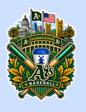 A's Dutch Coffee Bros Blue Baseball Hot Coffee Baseball Bat Sacramento picture