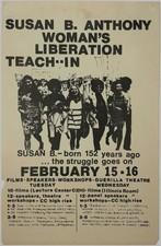 BROADSIDE, POSTER / Susan B Anthony Woman’s Liberation Teach–In 1972 picture