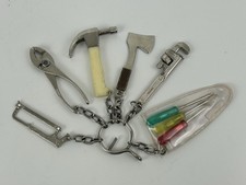 Vintage 6 Pc Lot Key Ring Keychain Fob Mini Tools Taiwan The Collectables picture