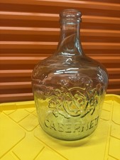 Vintage Vidrios San Miguel Blue Glass Demijohn Carboy Bottle Cabernet Wine Jug picture