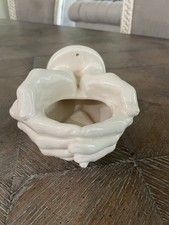 Vtg Nancy Funk Ceramics 80s Pop Art White  Hands Bathroom Cup Holder Wall Mount picture