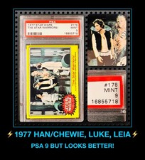 VTG Topps 1977 Orig The Star Wars WARRIORS Mark Hamill Harrison Ford MINT Psa 9 picture