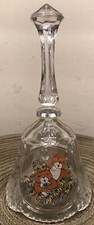 Vintage Lead Crystal Etched Teddy Bears Bell 8