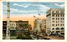 Chicago and Jefferson Sts., Joliet, Illinois, 1929 Postcard picture