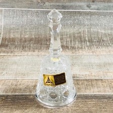 Vintage Annahutte Lead Crystal Bell Made in Germany Cut Glass Original Sticker picture