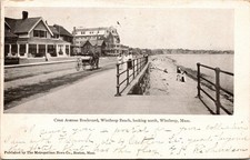 Massachusetts Winthrop Crest Avenue Beach Postcard Posted c1905 picture